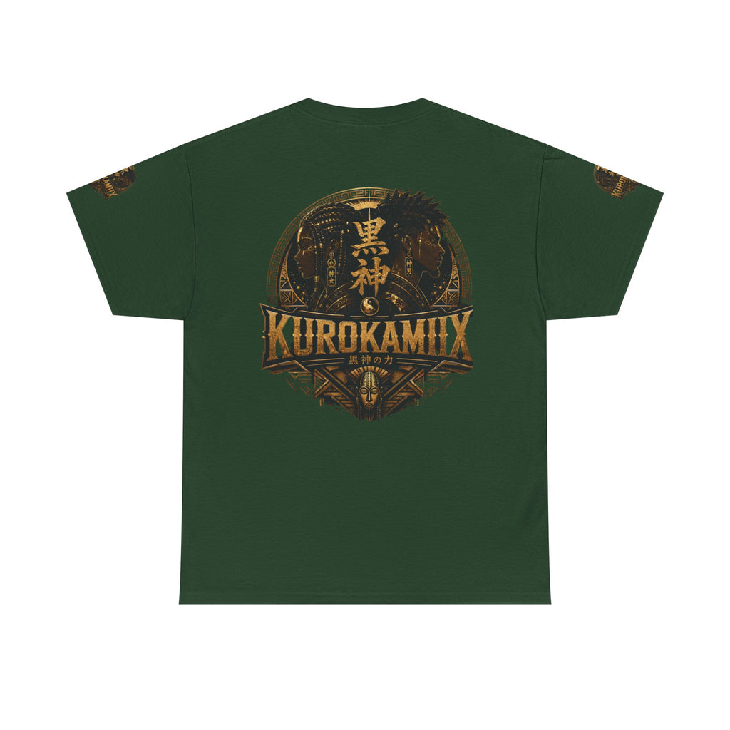 Kurokamiix Anime-Style Graphic Tee — Black Kami Portrait Shirt