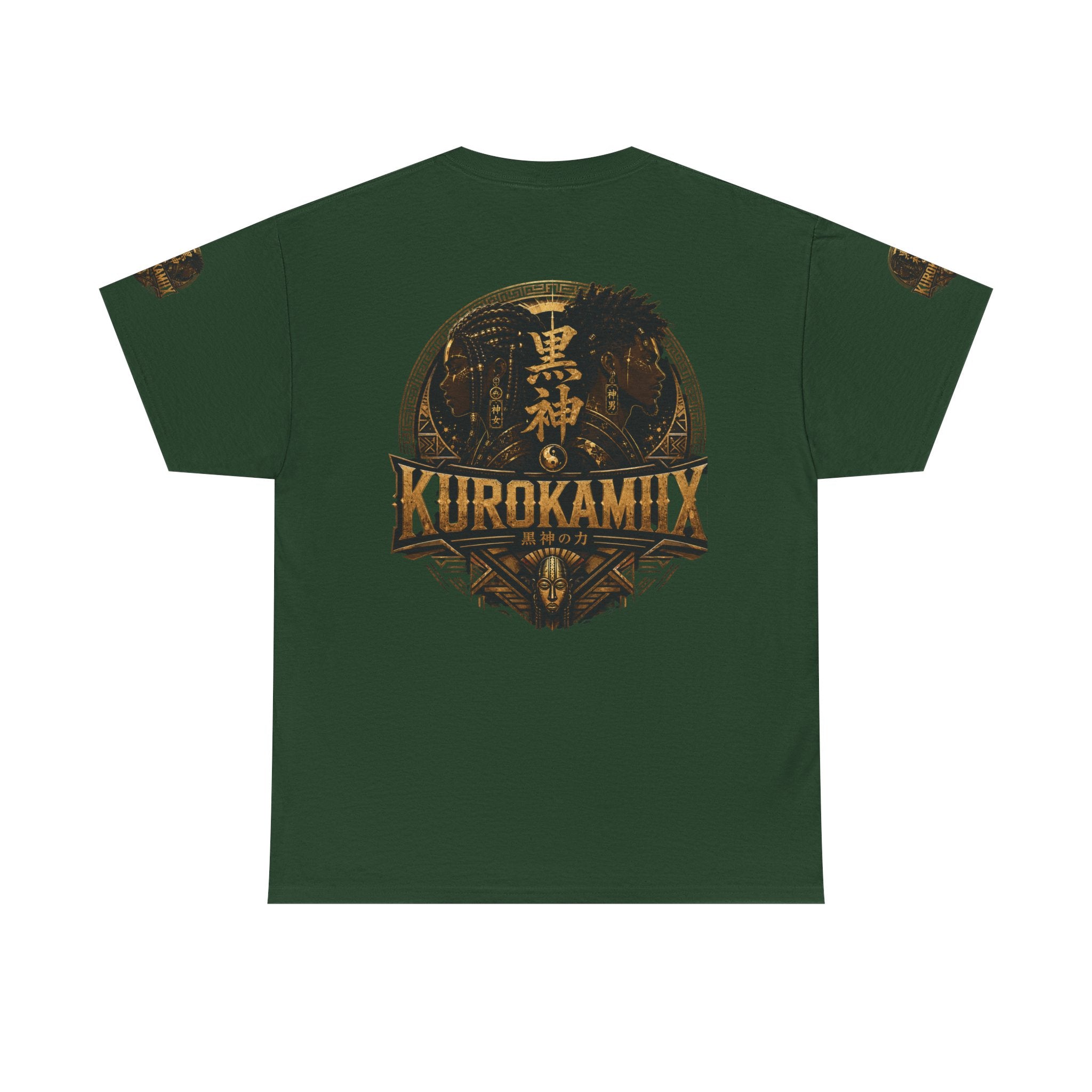 Kurokamiix Anime-Style Graphic Tee — Black Kami Portrait Shirt
