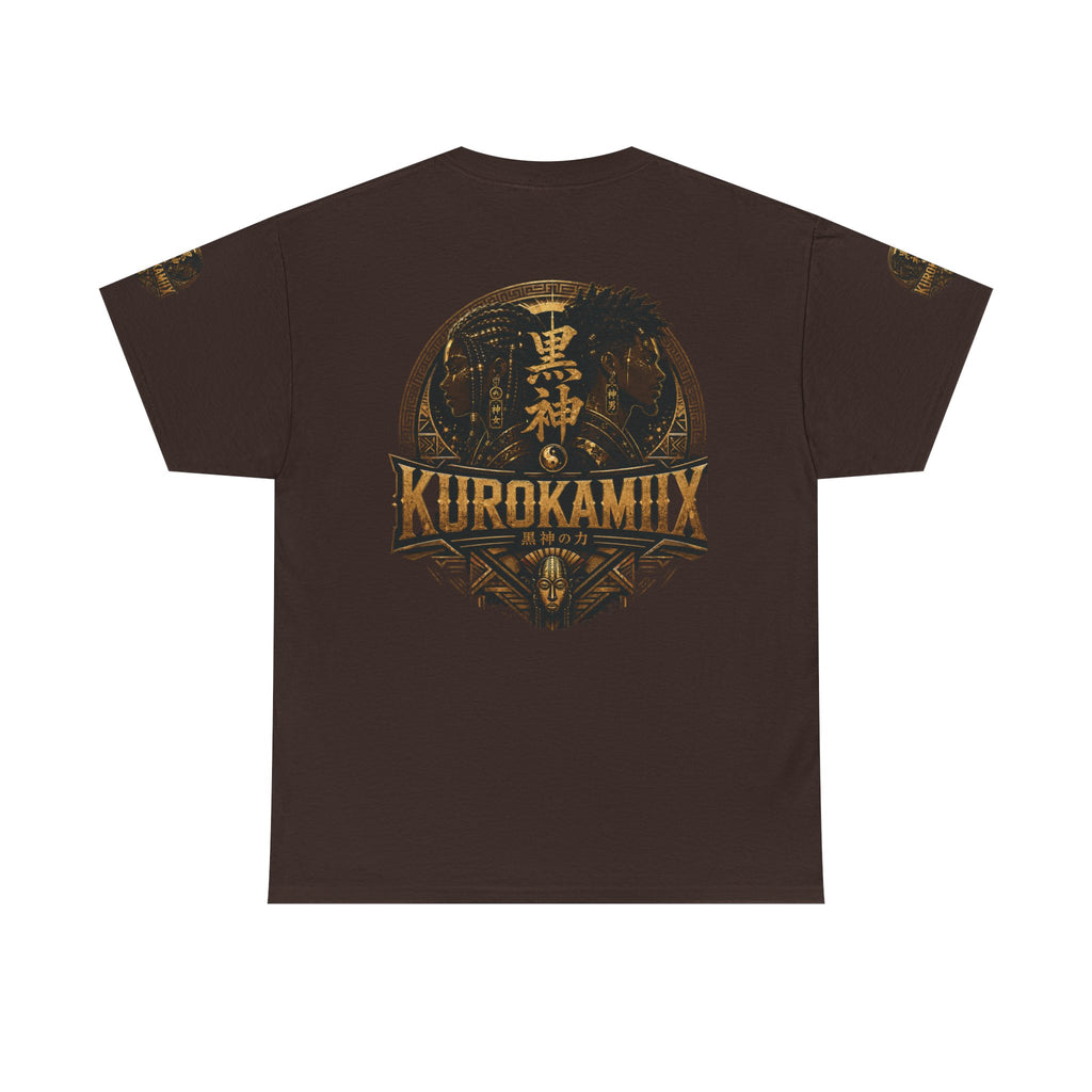 Kurokamiix Anime-Style Graphic Tee — Black Kami Portrait Shirt