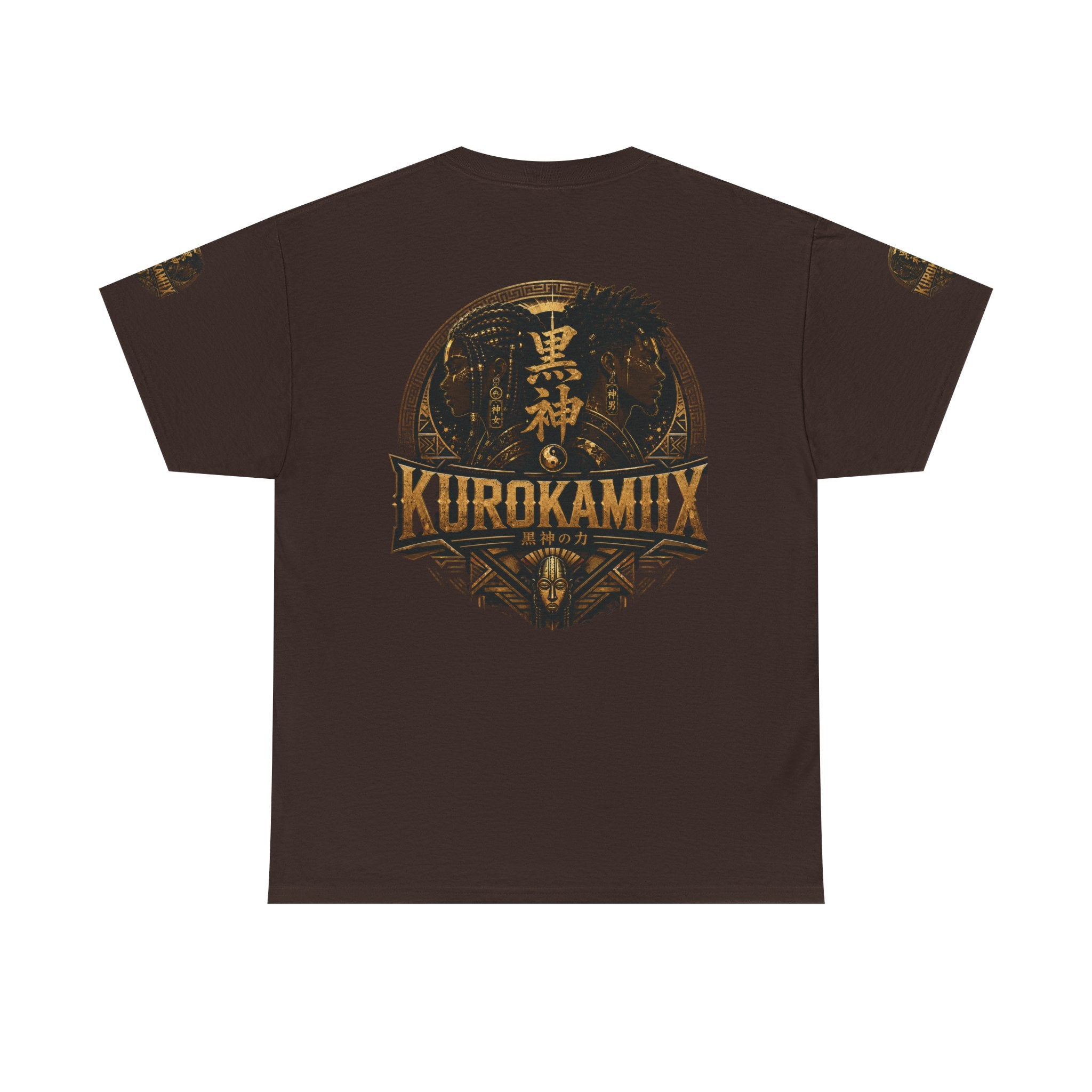 Kurokamiix Anime-Style Graphic Tee — Black Kami Portrait Shirt