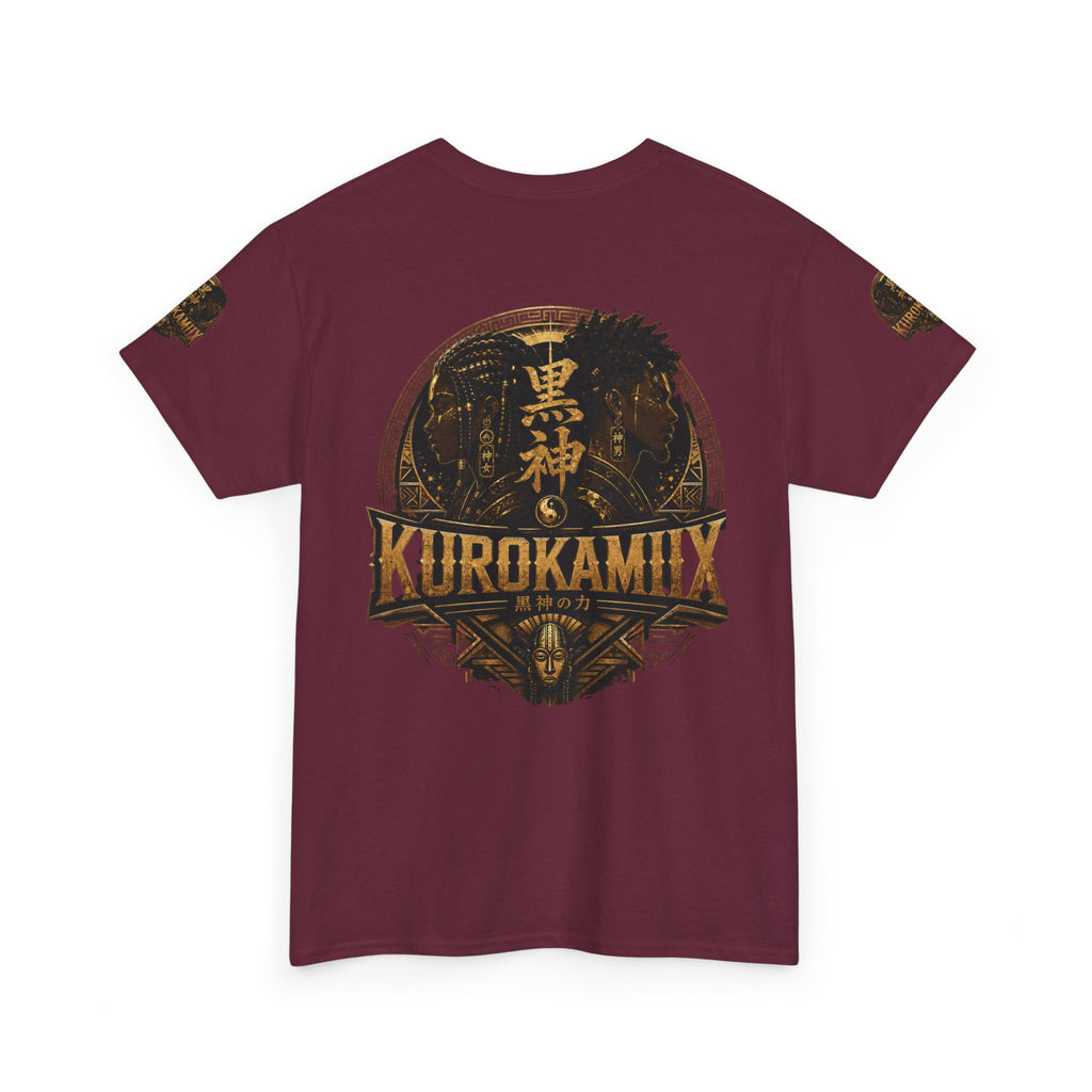 Kurokamiix Anime-Style Graphic Tee — Black Kami Portrait Shirt