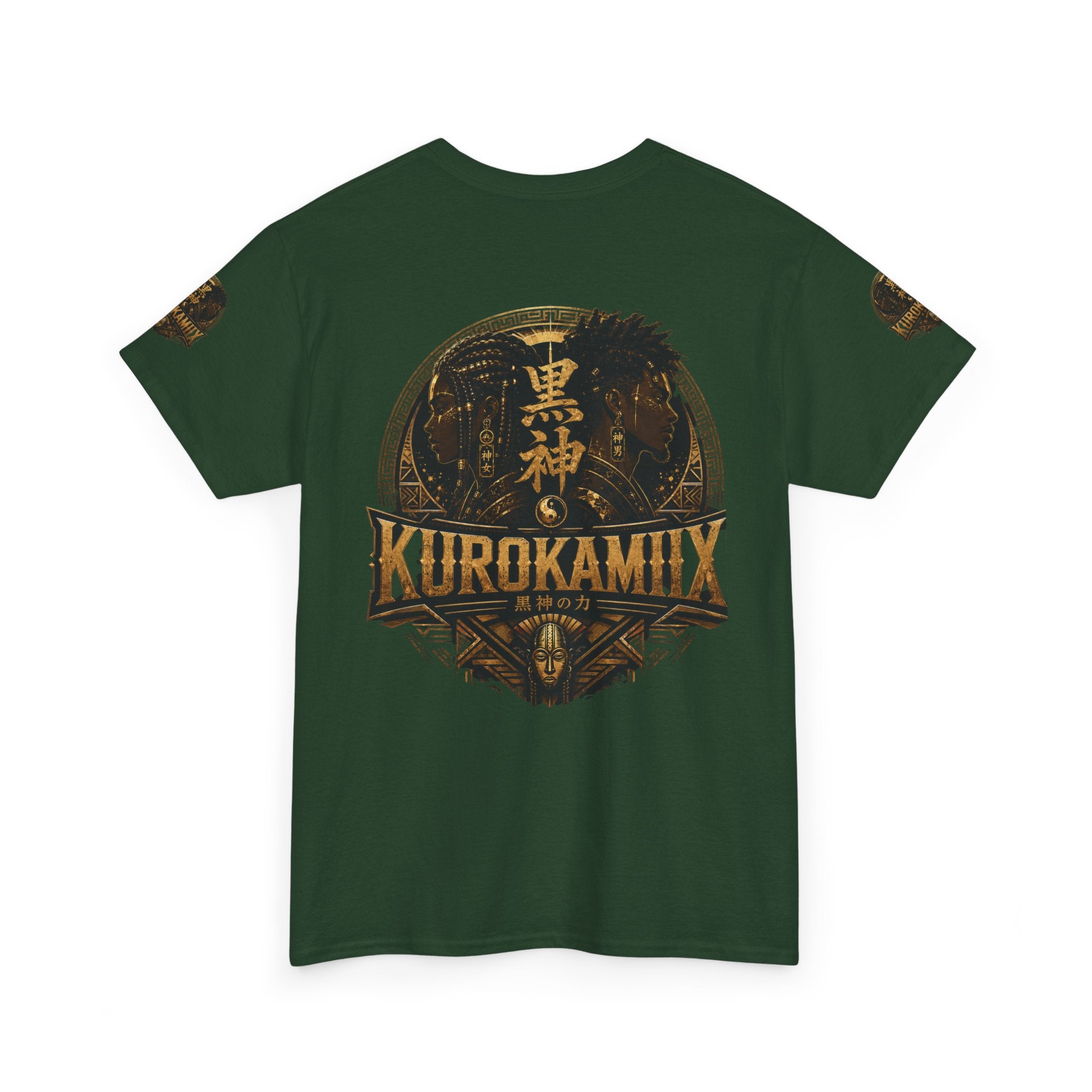 Kurokamiix Anime-Style Graphic Tee — Black Kami Portrait Shirt