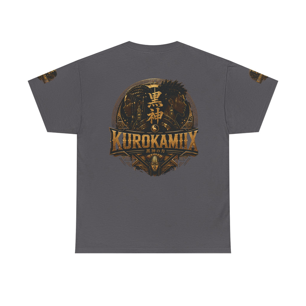 Kurokamiix Anime-Style Graphic Tee — Black Kami Portrait Shirt
