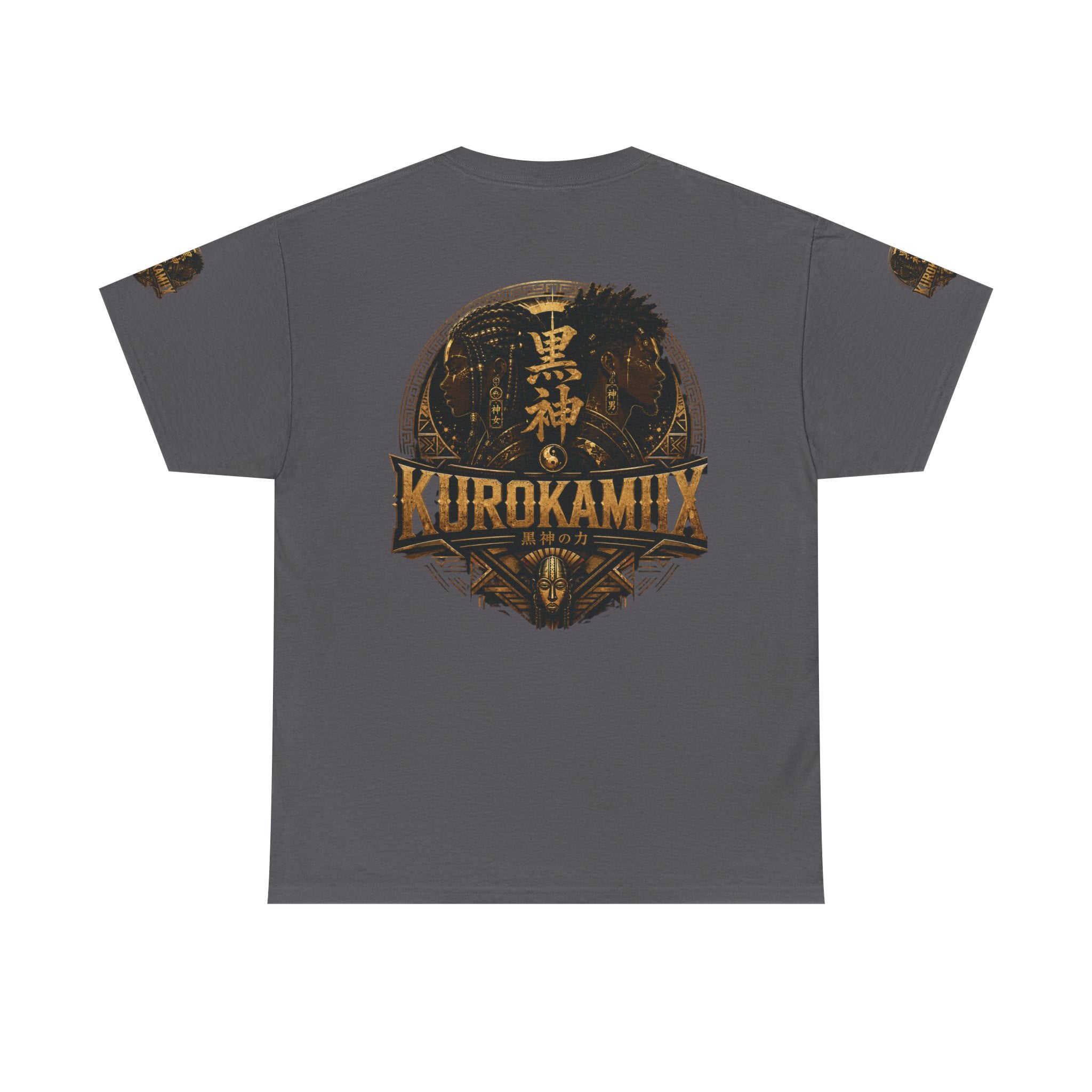 Kurokamiix Anime-Style Graphic Tee — Black Kami Portrait Shirt