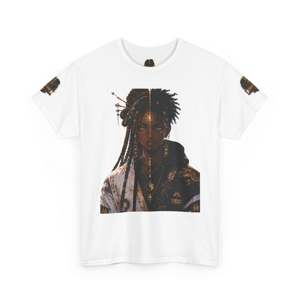 Kurokamiix Anime-Style Graphic Tee — Black Kami Portrait Shirt