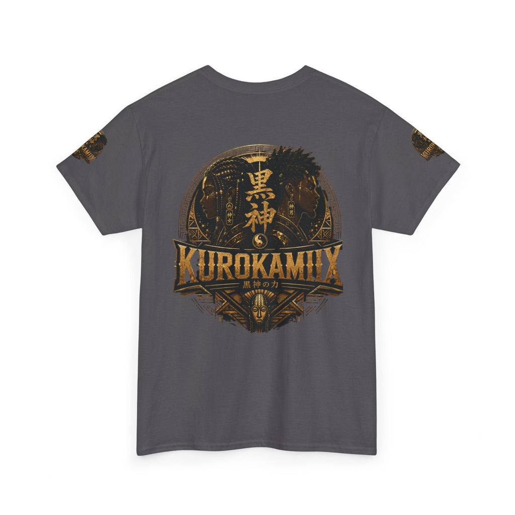 Kurokamiix Anime-Style Graphic Tee — Black Kami Portrait Shirt