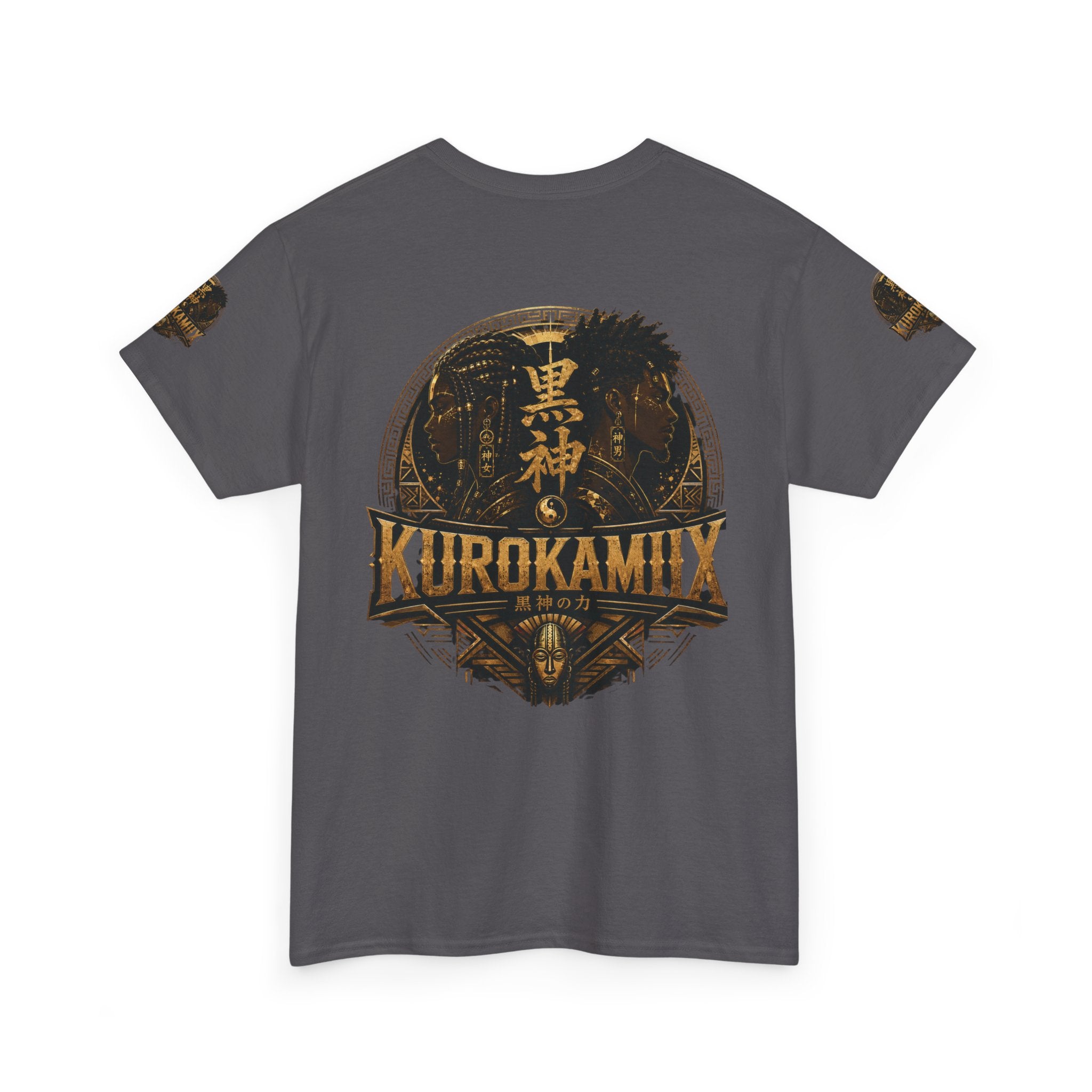 Kurokamiix Anime-Style Graphic Tee — Black Kami Portrait Shirt