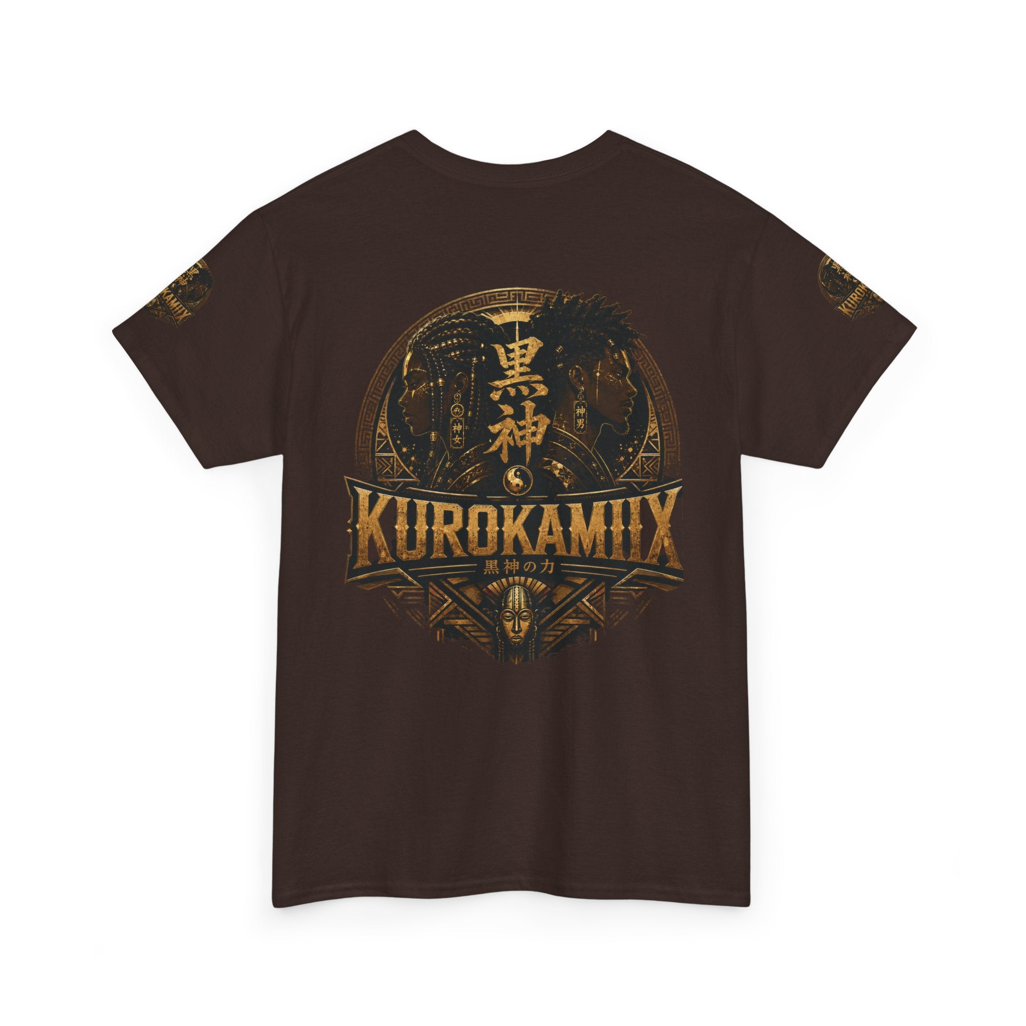 Kurokamiix Anime-Style Graphic Tee — Black Kami Portrait Shirt