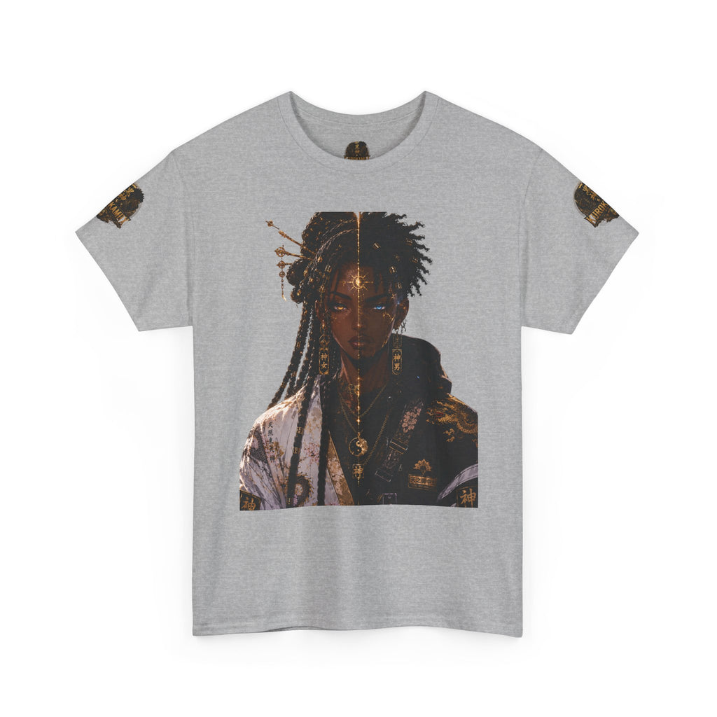 Kurokamiix Anime-Style Graphic Tee — Black Kami Portrait Shirt