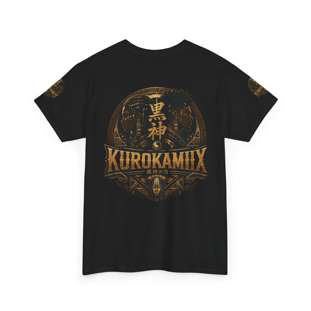 Kurokamiix Anime-Style Graphic Tee — Black Kami Portrait Shirt