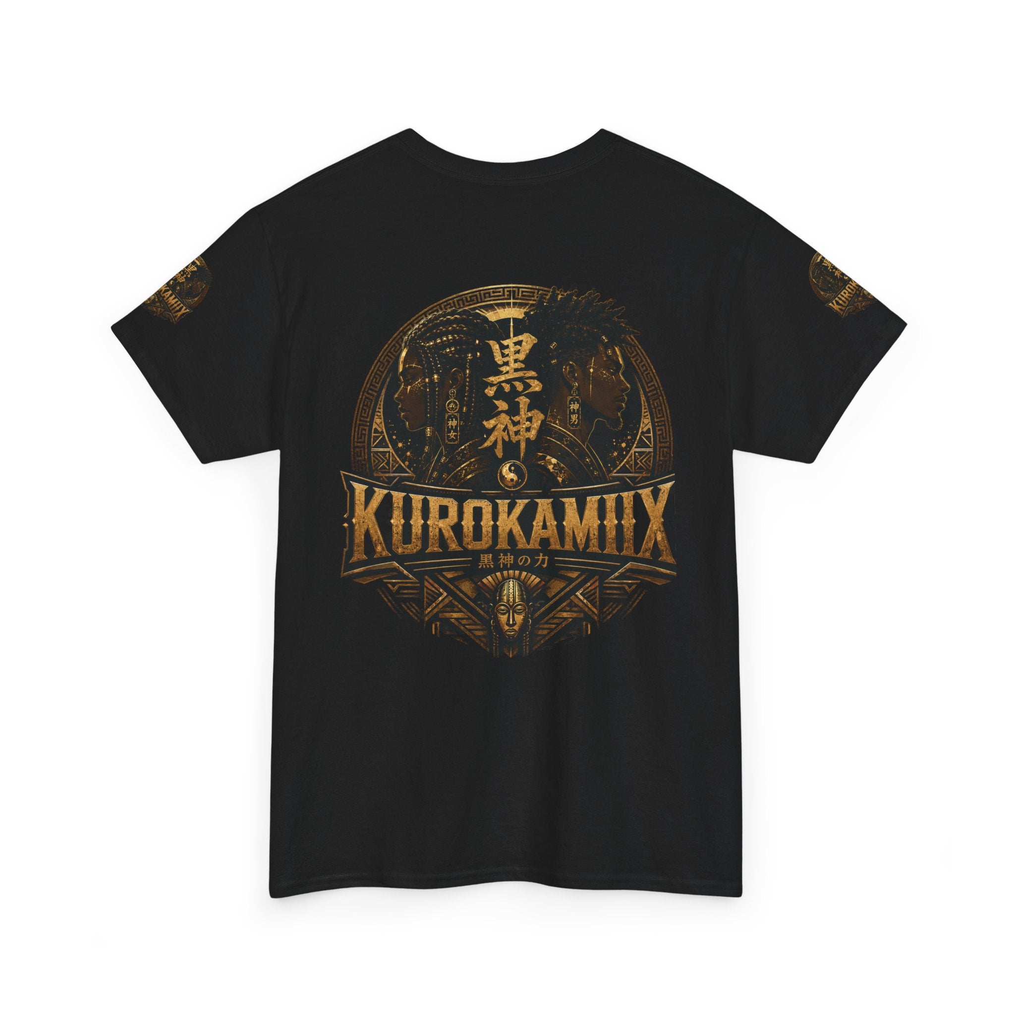 Kurokamiix Anime-Style Graphic Tee — Black Kami Portrait Shirt