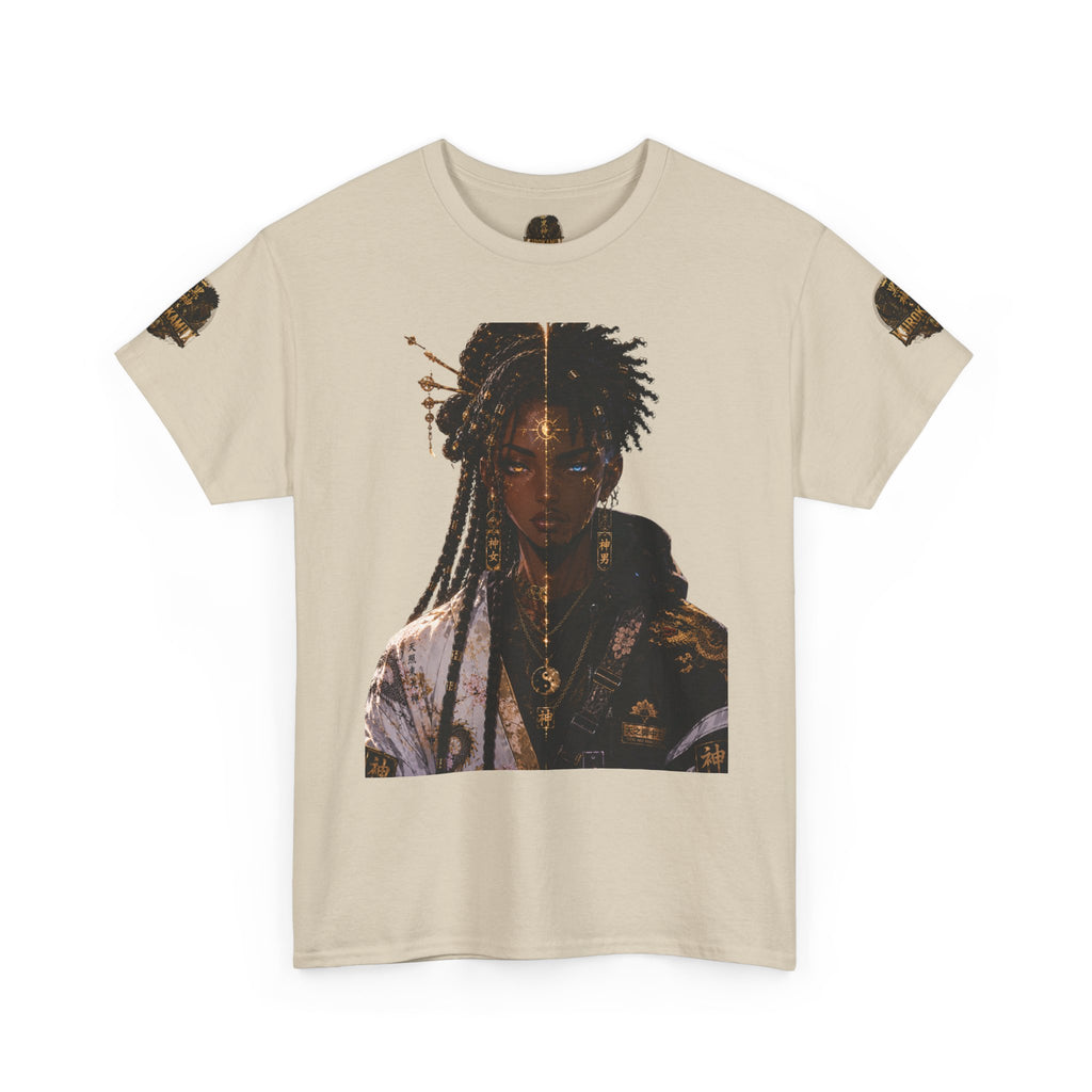 Kurokamiix Anime-Style Graphic Tee — Black Kami Portrait Shirt