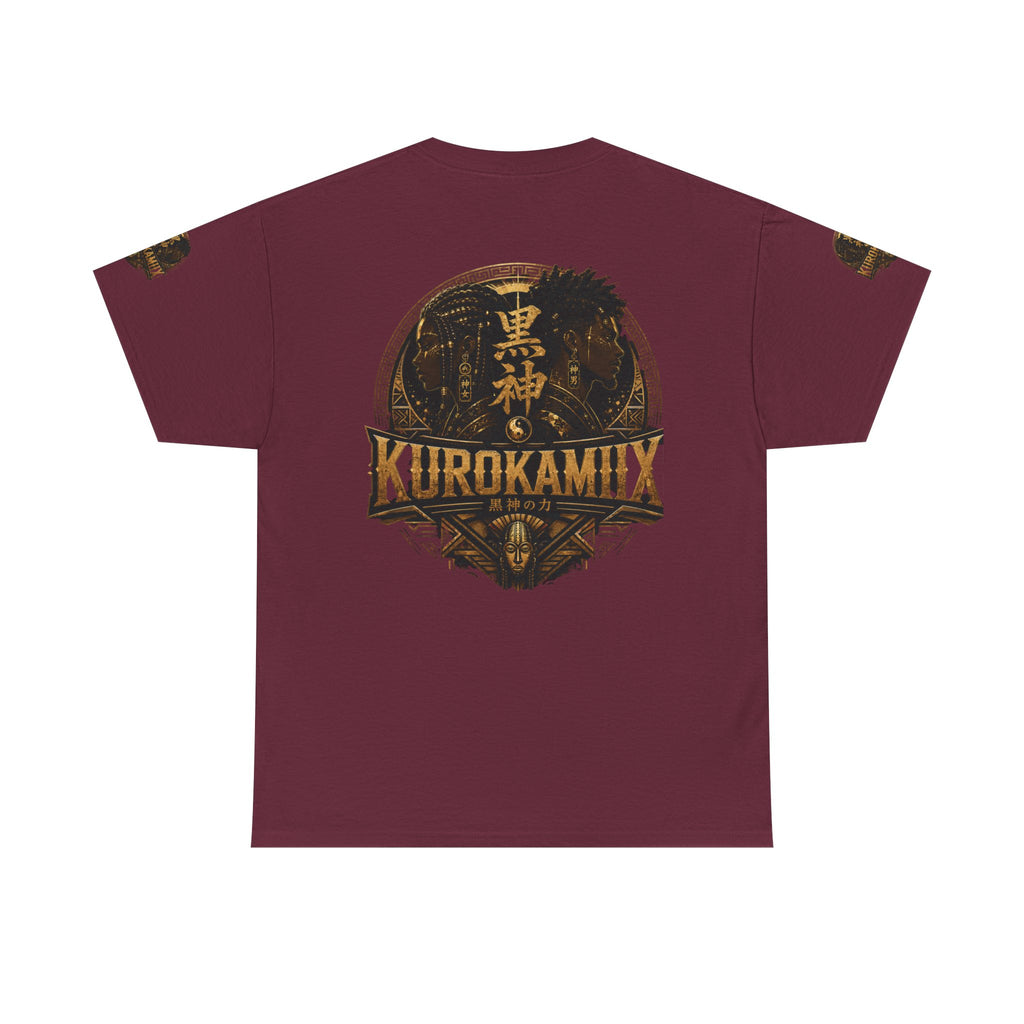 Kurokamiix Anime-Style Graphic Tee — Black Kami Portrait Shirt