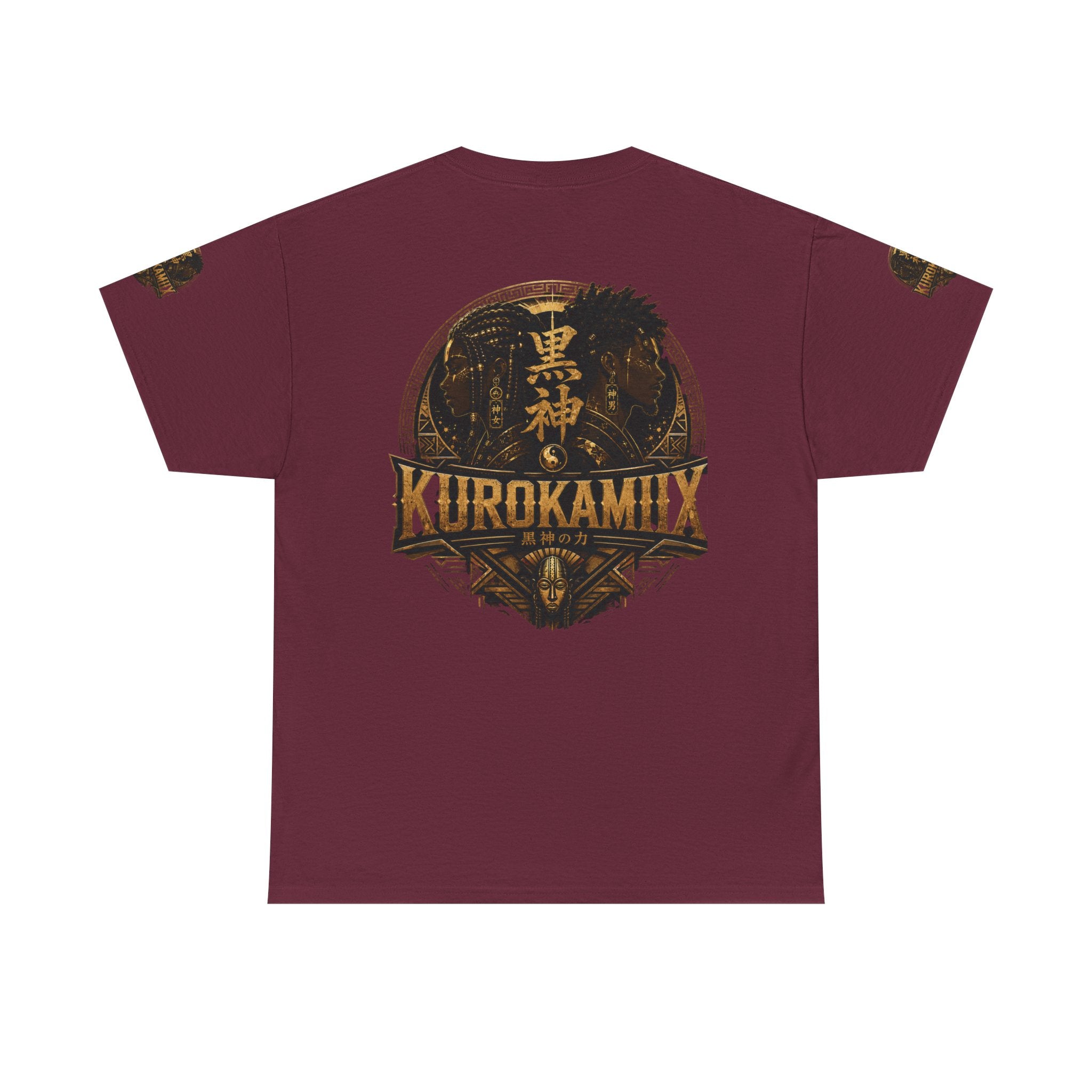 Kurokamiix Anime-Style Graphic Tee — Black Kami Portrait Shirt