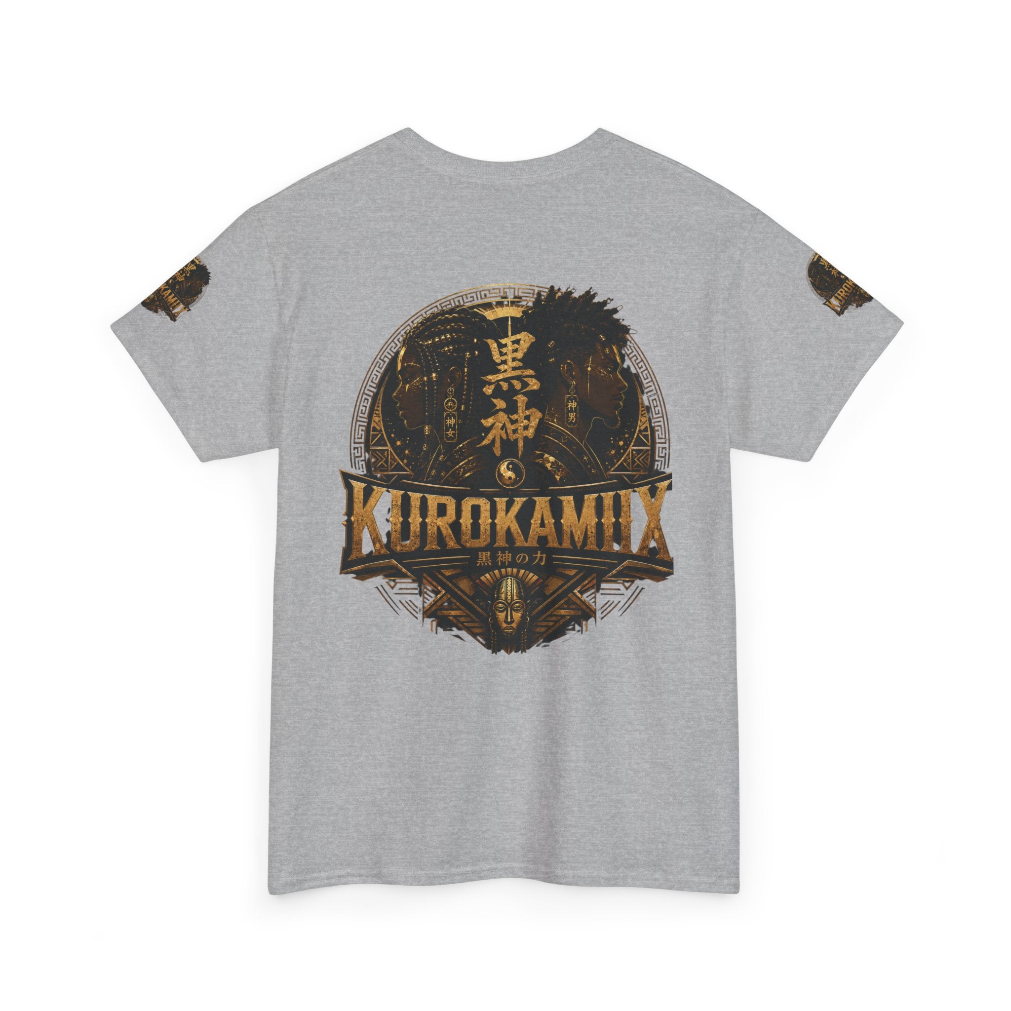 Kurokamiix Anime-Style Graphic Tee — Black Kami Portrait Shirt