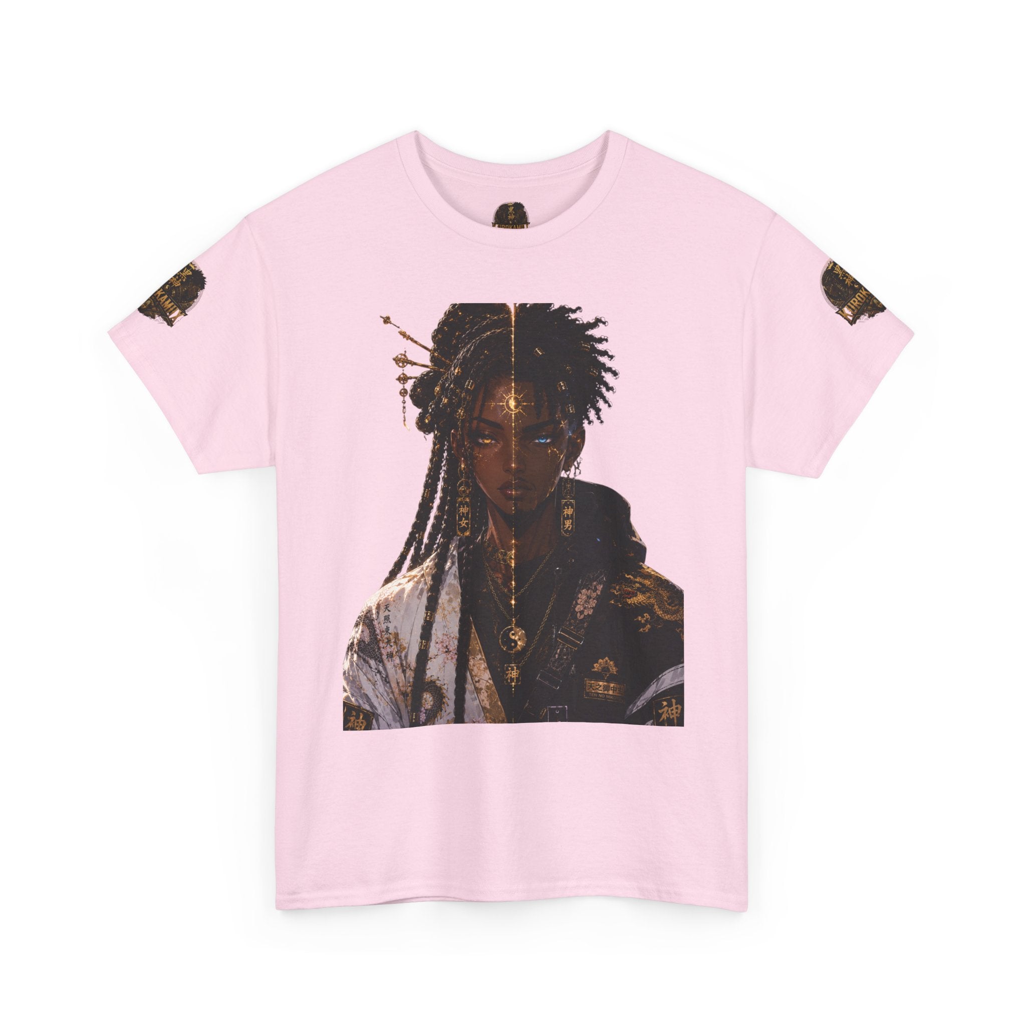 Kurokamiix Anime-Style Graphic Tee — Black Kami Portrait Shirt