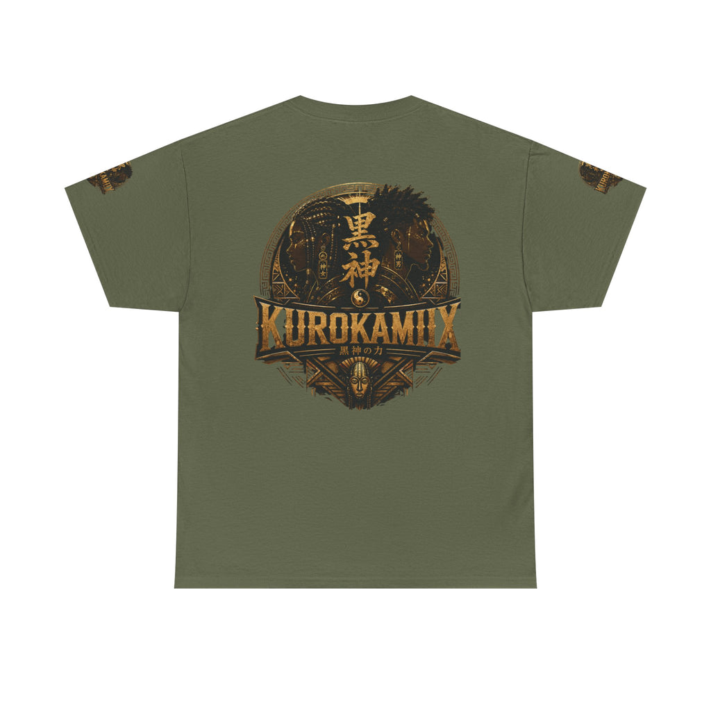 Kurokamiix Anime-Style Graphic Tee — Black Kami Portrait Shirt