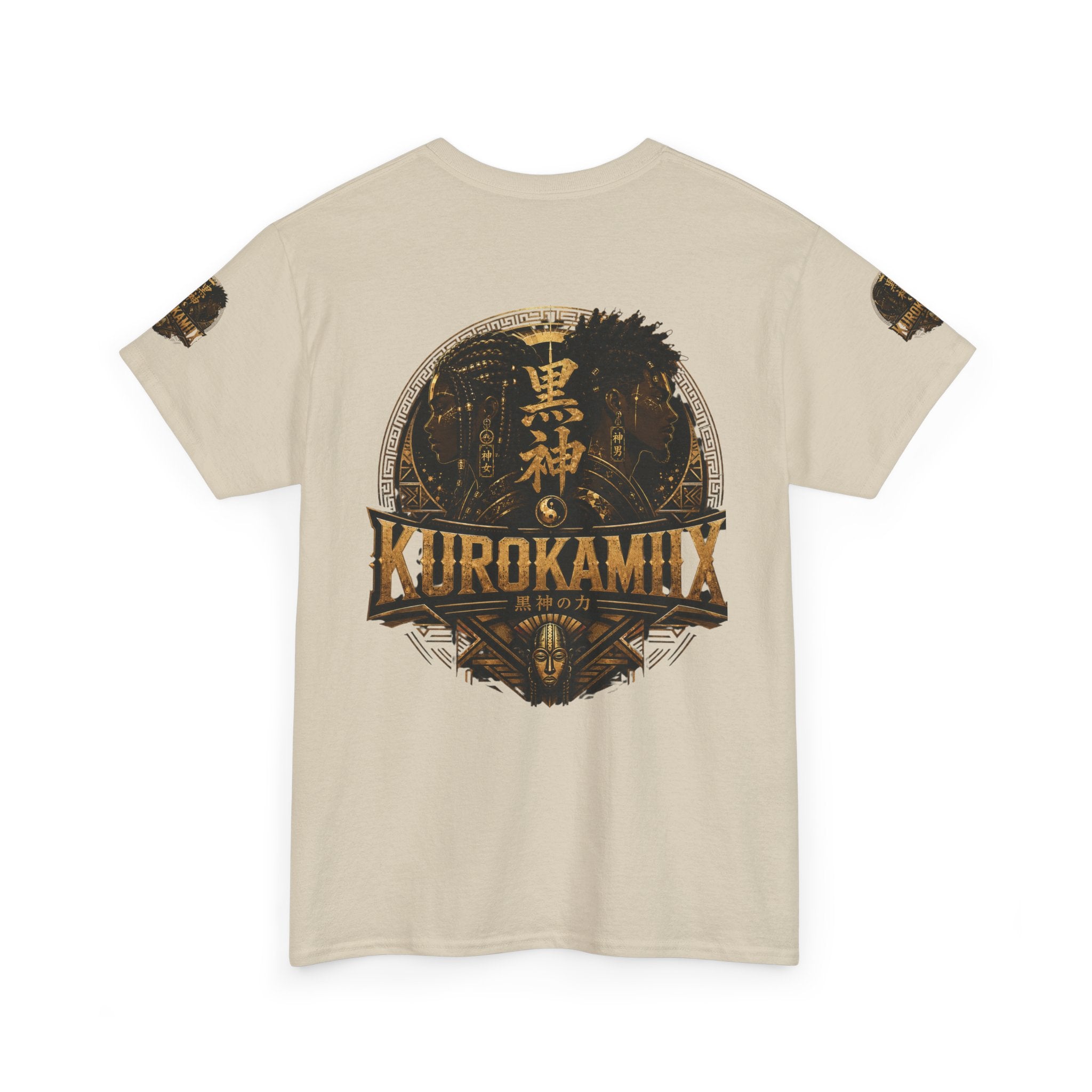 Kurokamiix Anime-Style Graphic Tee — Black Kami Portrait Shirt