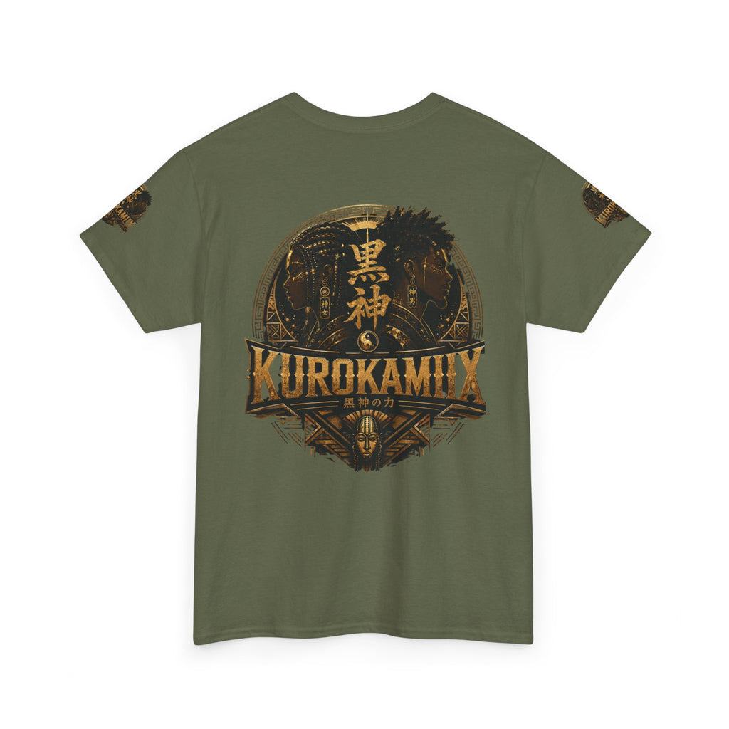 Kurokamiix Anime-Style Graphic Tee — Black Kami Portrait Shirt