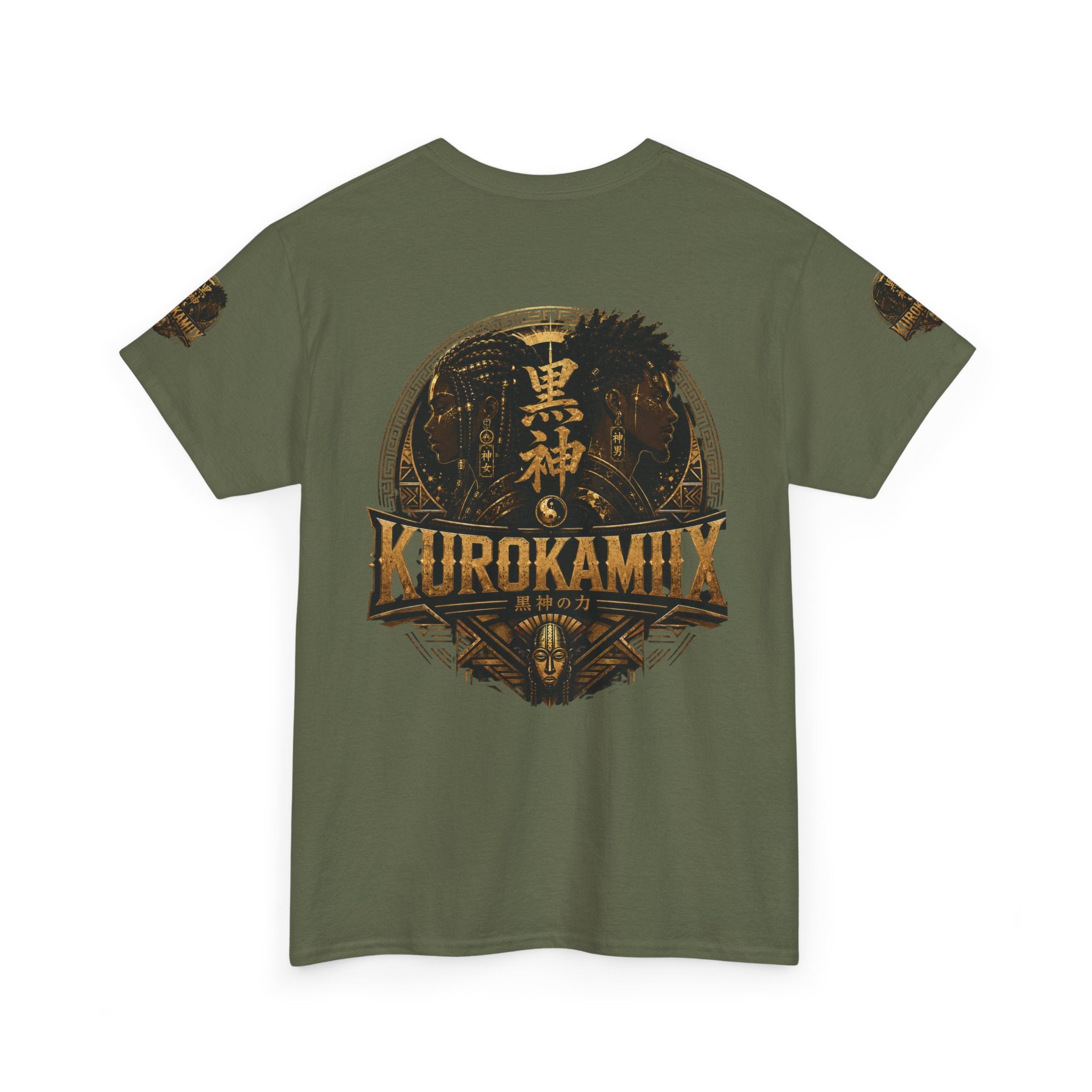 Kurokamiix Anime-Style Graphic Tee — Black Kami Portrait Shirt
