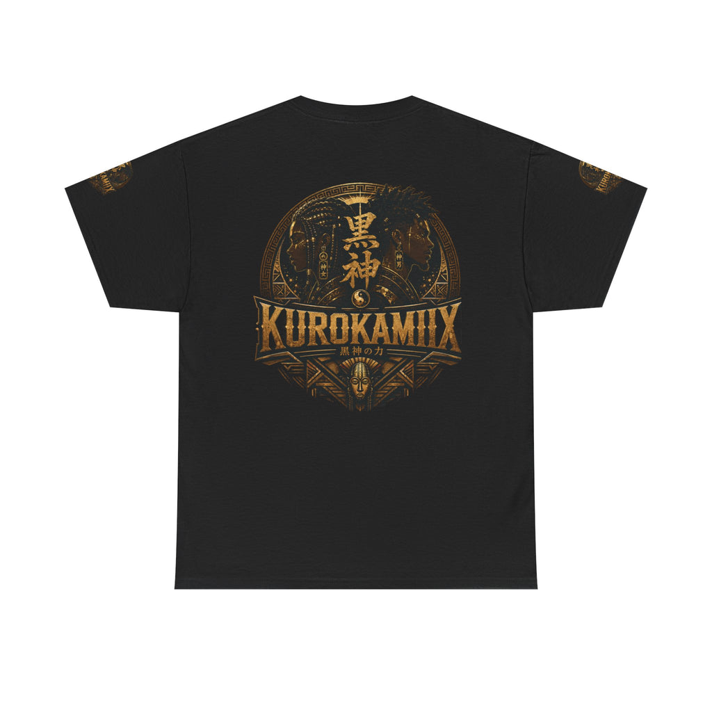 Kurokamiix Anime-Style Graphic Tee — Black Kami Portrait Shirt