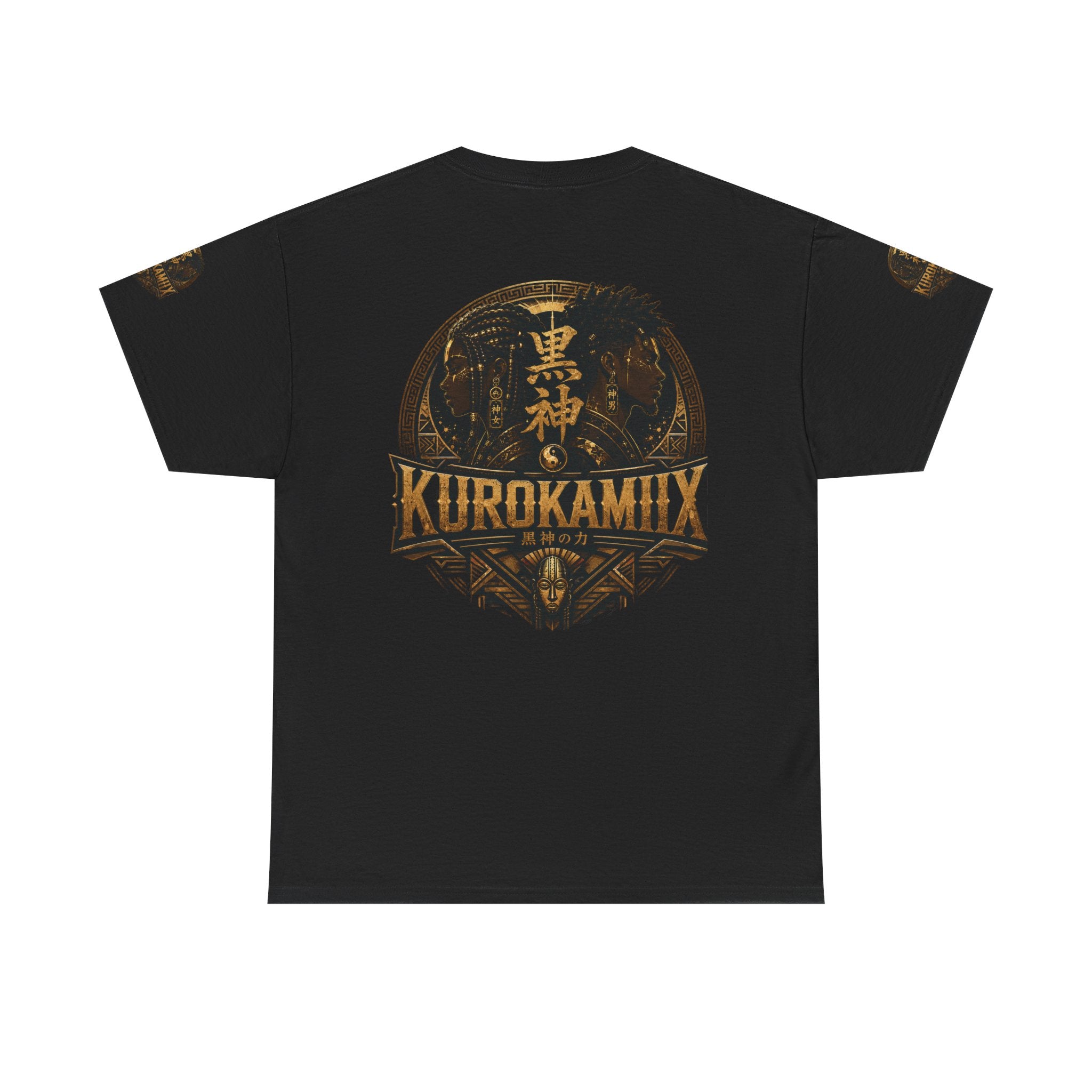 Kurokamiix Anime-Style Graphic Tee — Black Kami Portrait Shirt