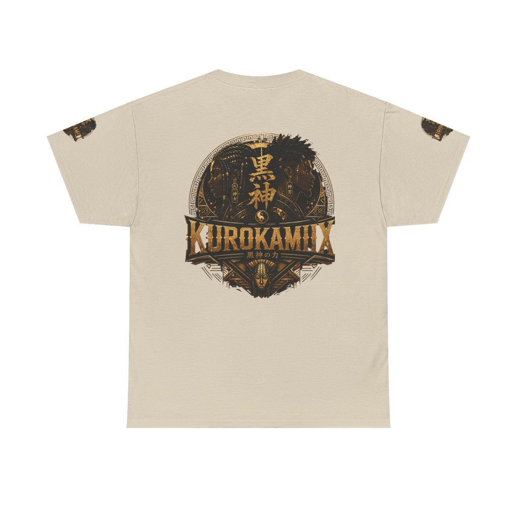 Kurokamiix Anime-Style Graphic Tee — Black Kami Portrait Shirt
