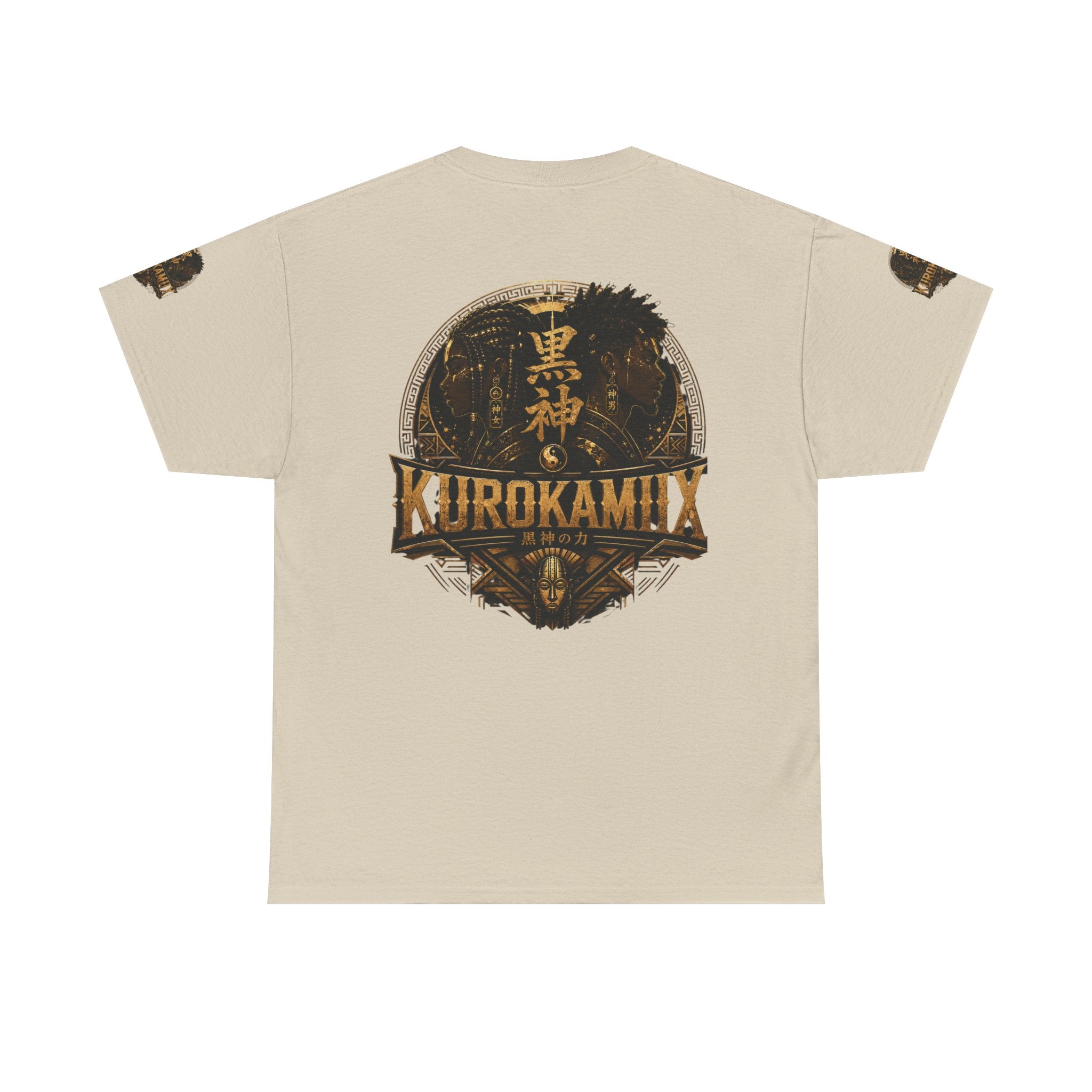Kurokamiix Anime-Style Graphic Tee — Black Kami Portrait Shirt