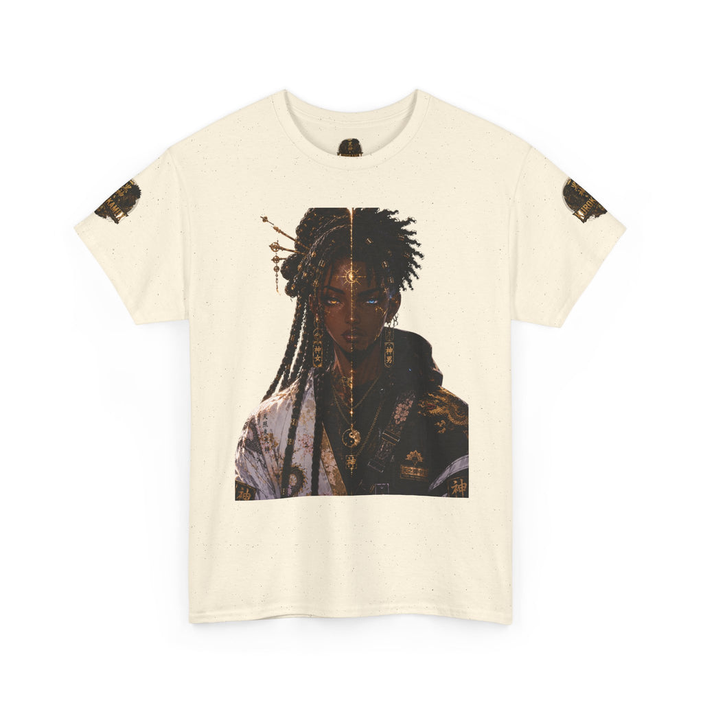 Kurokamiix Anime-Style Graphic Tee — Black Kami Portrait Shirt
