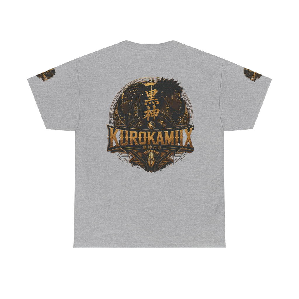 Kurokamiix Anime-Style Graphic Tee — Black Kami Portrait Shirt