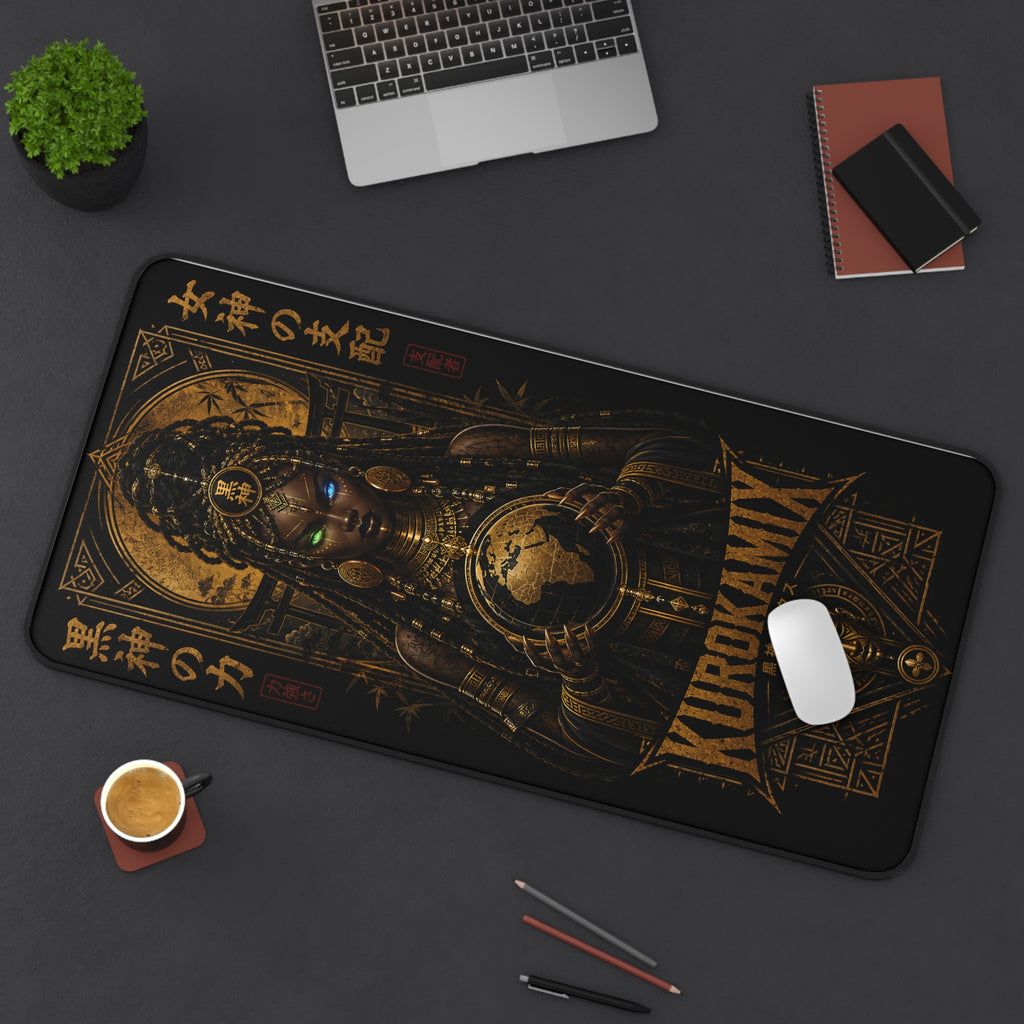 Kurokamiyx Goddess Art Desk Mat — Steampunk Mystic Gaming Mouse Pad